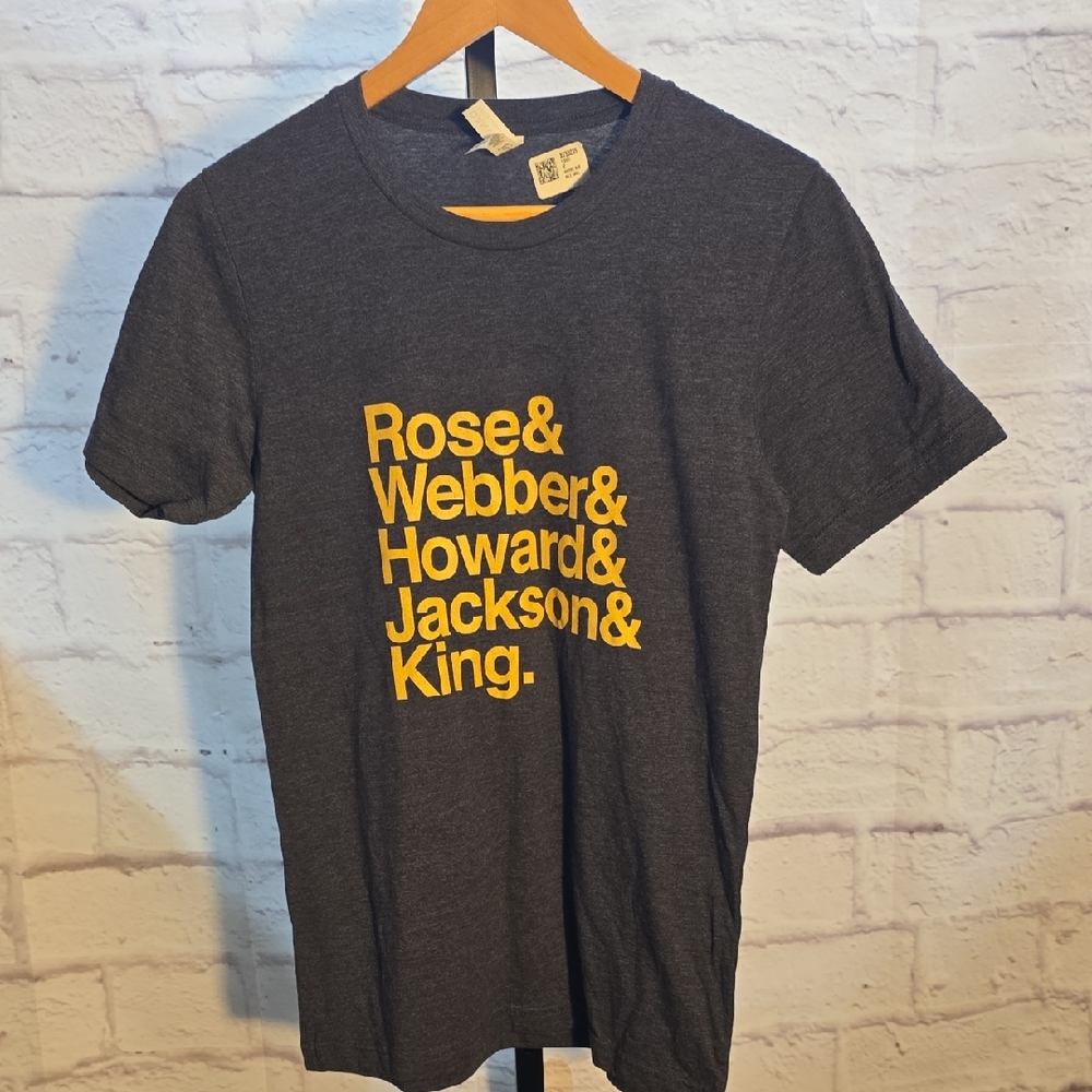 Michigan Fab Five T-Shirt Size SMALL S Webber Howard Rose NWT Heather Blue Gold